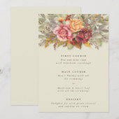 Thanksgiving Floral Border Flat 3 Course Menu (Voorkant / Achterkant)