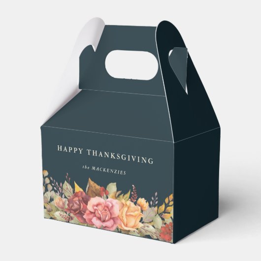 Thanksgiving Floral Herfst Border Bedankdoosjes (Voorkant Zijde)