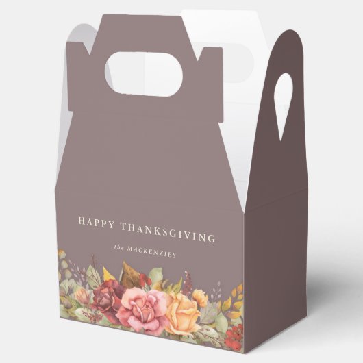 Thanksgiving Floral Herfst Border Bedankdoosjes (Geopend)