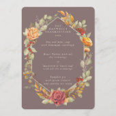 Thanksgiving Floral Lijst 3 cursus Menu (Voorkant)