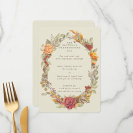 Thanksgiving Floral Lijst 3 cursus Menu