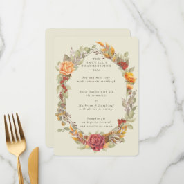 Thanksgiving Floral Lijst 3 cursus Menu