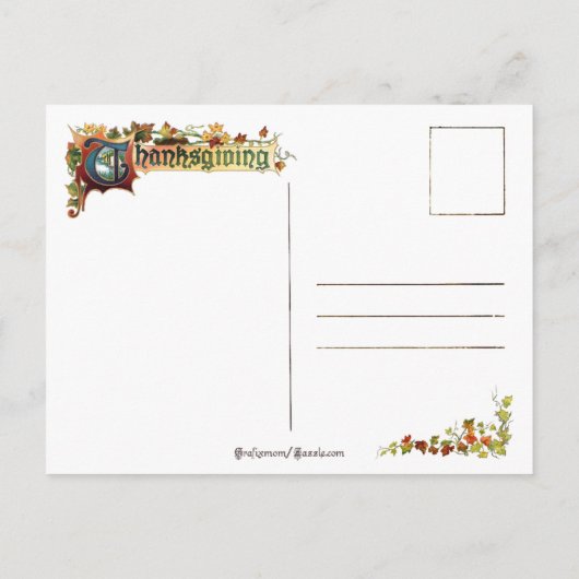  Thanksgiving Floral met Verse Feestdagenkaart (Achterkant)