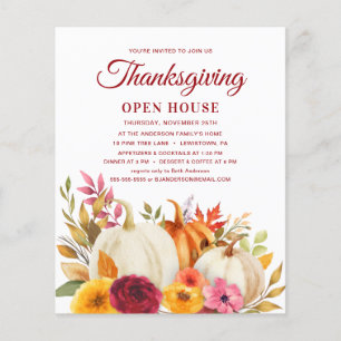 THANKSGIVING FLORAL PUMPKIN PATCH BUDGET INVITE
