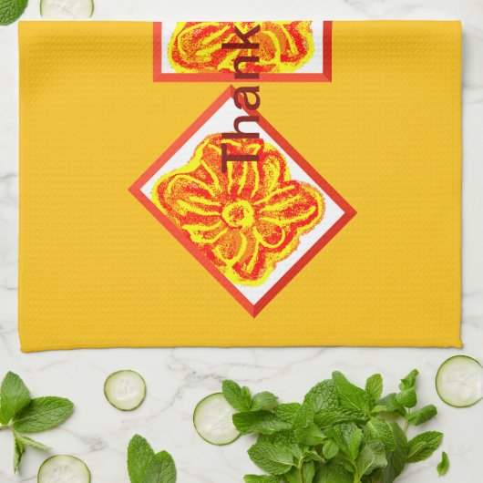 Thanksgiving Flower Keuken Handdoek (Gevouwen)