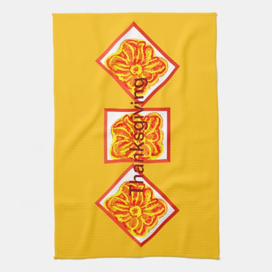 Thanksgiving Flower Keuken Handdoek (Verticaal)