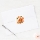 Thanksgiving flowers and pumpkins ronde sticker (Envelop)