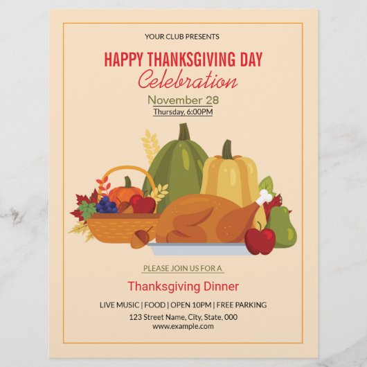 Thanksgiving Flyer-sjabloon Flyer (Voorkant)