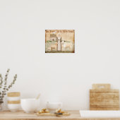 Thanksgiving Folk Art Pilgrim-gastcadeautje Poster (Keuken)