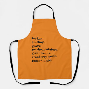Thanksgiving Food Dinner Lijst Gepersonaliseerd Schort