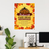 Thanksgiving Food Drive Charity Fundraiser Poster (Thuiskantoor)