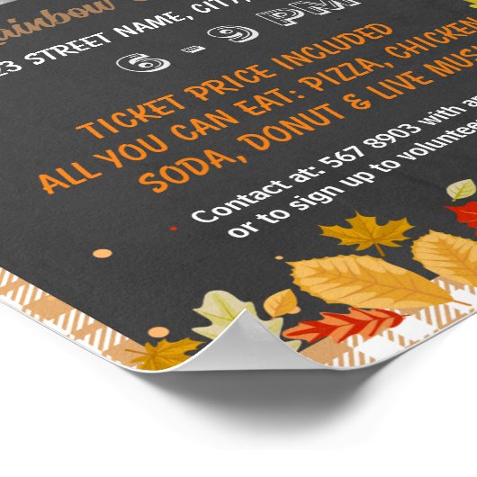 Thanksgiving Food Drive event sjabloon Poster (Hoek)