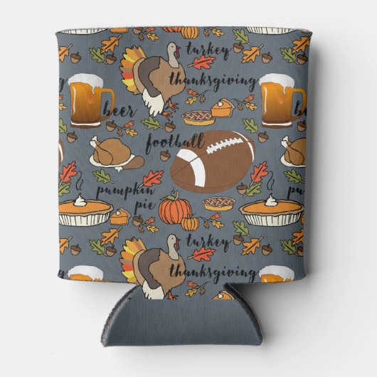 Thanksgiving, Football, bier, Turkije Design Blikjeskoeler (Voorkant)
