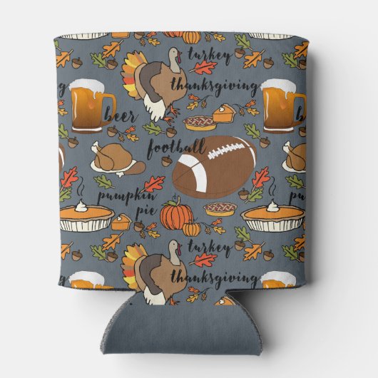 Thanksgiving, Football, bier, Turkije Design Blikjeskoeler (Achterkant)