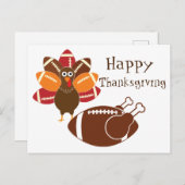 Thanksgiving Football Briefkaart (Voorkant / Achterkant)