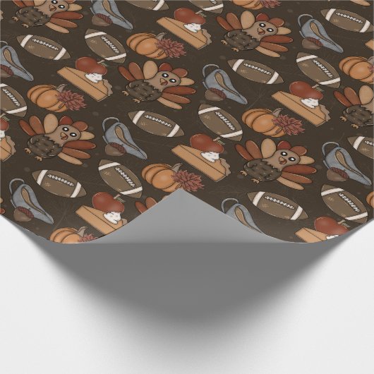 Thanksgiving Football  Cadeaupapier (Hoek)
