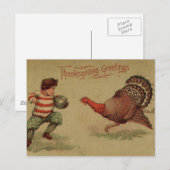  Thanksgiving Football en Turkije Feestdagenkaart (Voorkant / Achterkant)