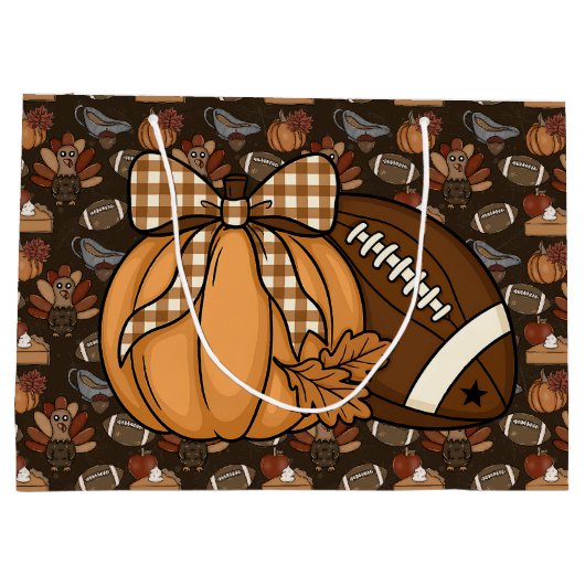 Thanksgiving Football  Groot Cadeauzakje (Achterkant)