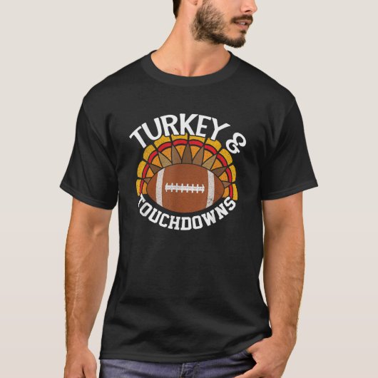 Thanksgiving Football Turkije en Toeslaglanden T-shirt (Voorkant)