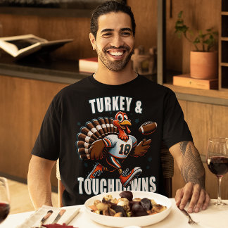Thanksgiving Football Turkije en Touchdowns Sport T-shirt