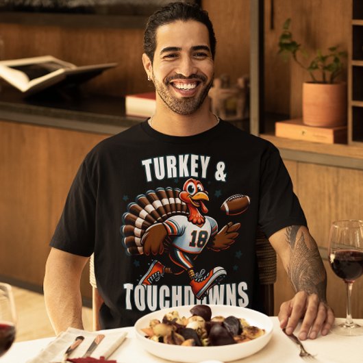Thanksgiving Football Turkije en Touchdowns Sport T-shirt