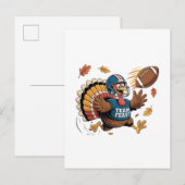 Thanksgiving Football Turkije Fantasy Football Uitnodiging Briefkaart (Voorkant / Achterkant)