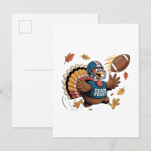Thanksgiving Football Turkije Fantasy Football Uitnodiging Briefkaart (Voorkant / Achterkant)