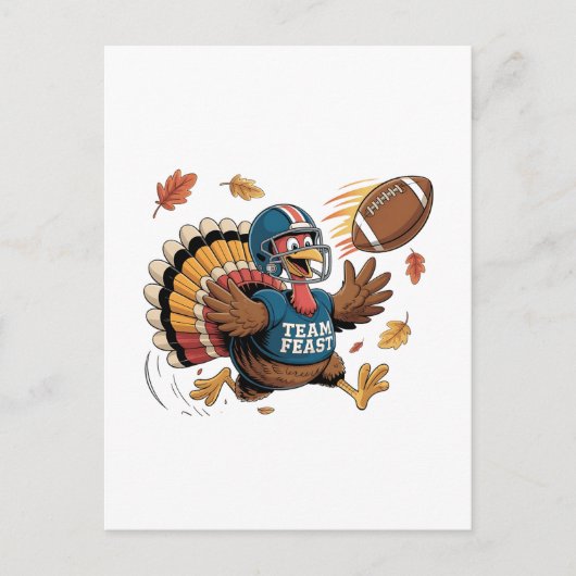 Thanksgiving Football Turkije Fantasy Football Uitnodiging Briefkaart (Voorkant)