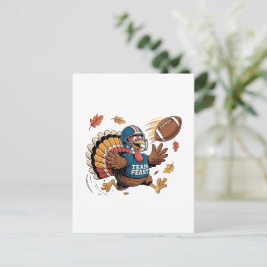 Thanksgiving Football Turkije Fantasy Football Uitnodiging Briefkaart (Staand voorkant)