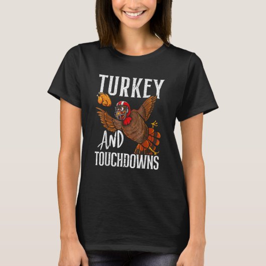 Thanksgiving Football Turkije & Touchdowns T-shirt (Voorkant)