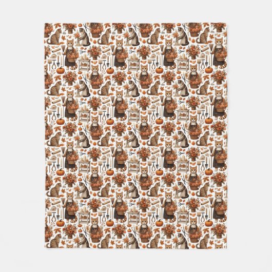 Thanksgiving for Cat Lovers  Fleece Deken (Voorkant)