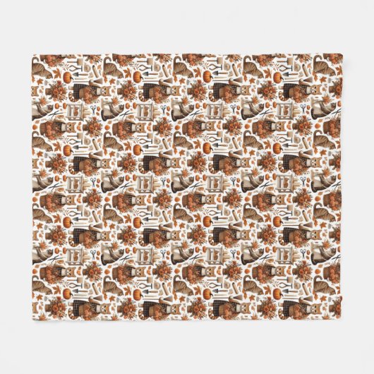 Thanksgiving for Cat Lovers  Fleece Deken (Voorkant (Horizontaal))