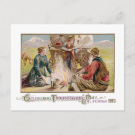 Thanksgiving for Gold Panners in 1849 California Feestdagenkaart