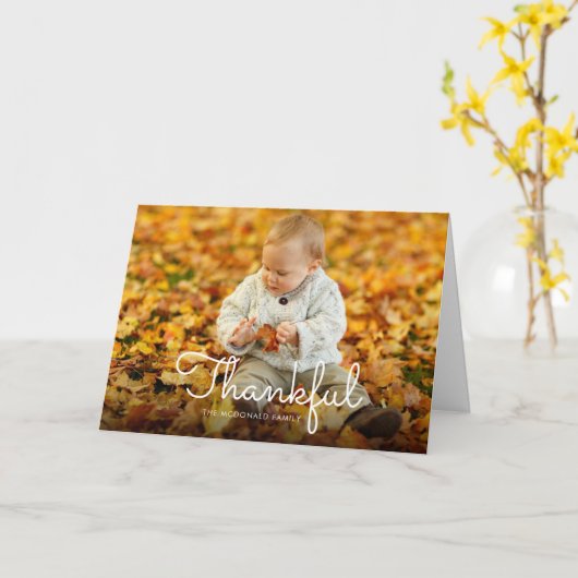 Thanksgiving-foto aangepaste kaart (Gele Bloem)