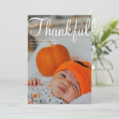 Thanksgiving Foto Collage Geboorteaankondiging Kaart (Staand voorkant)