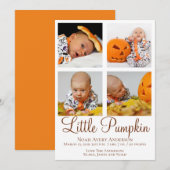 Thanksgiving Foto Geboorteaankondiging Kaart (Voorkant / Achterkant)