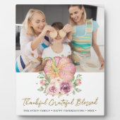 Thanksgiving foto gepersonaliseerde pompoen roze fotoplaat (Voorkant)