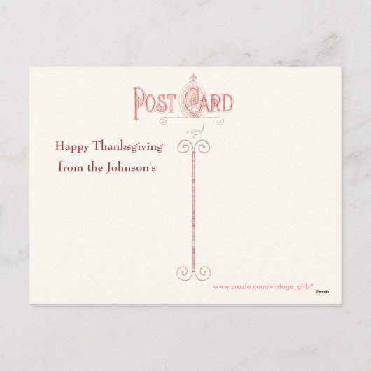 Thanksgiving Foto Groeten Briefkaart (Achterkant)