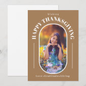 Thanksgiving foto Modern Ash Feestdagenkaart (Voorkant / Achterkant)