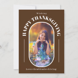 Thanksgiving foto Modern Brown Feestdagenkaart