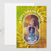 Thanksgiving foto Modern Green Feestdagenkaart (Voorkant / Achterkant)