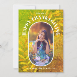 Thanksgiving foto Modern Green Feestdagenkaart