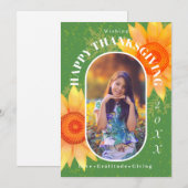 Thanksgiving foto Modern Green Feestdagenkaart (Voorkant / Achterkant)