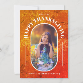 Thanksgiving foto Modern Sinaasappel bruin Feestdagenkaart