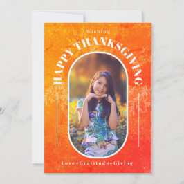 Thanksgiving foto Modern Sinaasappel Feestdagenkaart