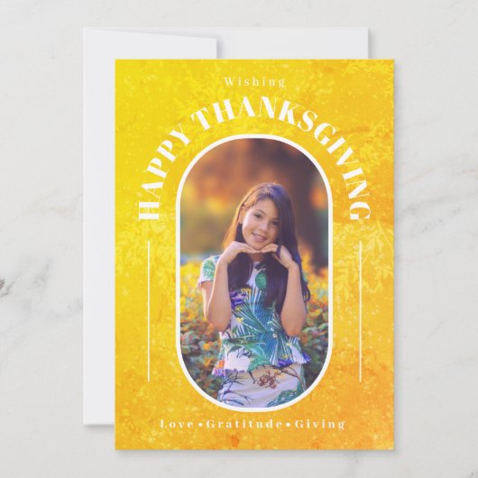 Thanksgiving foto Modern Yellow Feestdagenkaart (Voorkant)