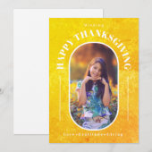 Thanksgiving foto Modern Yellow Feestdagenkaart (Voorkant / Achterkant)