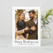 Thanksgiving Foto Plaid Feestdagenkaart (Staand voorkant)