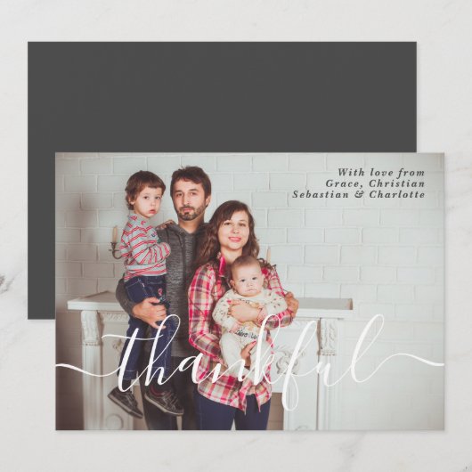 Thanksgiving Foto Typografie Sjabloon (Voorkant / Achterkant)