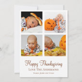Thanksgiving Fotocollage Geboorteaankondiging Kaart (Achterkant)